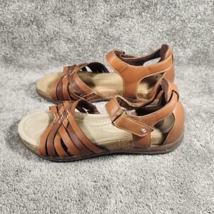 Clarks Collection Sandals Brown Leather Strappy Ultimate Comfort Womens 7W